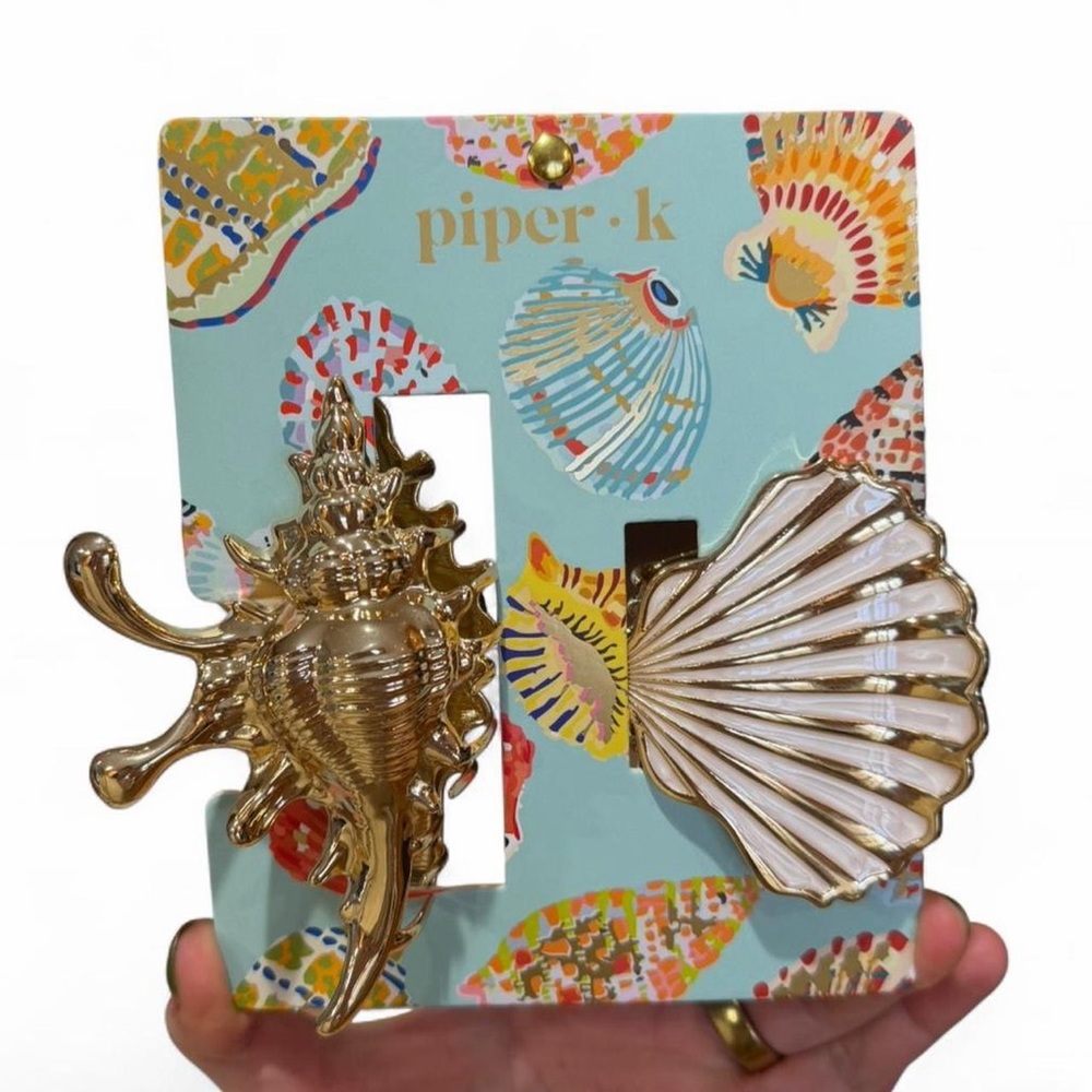Piper K Gold Seashell Hair Claw Clips Set of 2 Conch & Scallop NWT